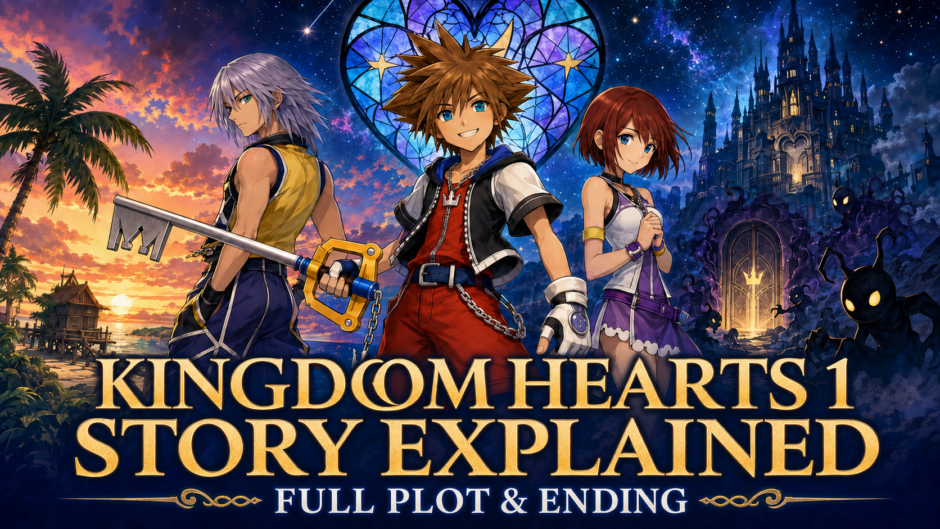 Sora, Riku, and Kairi in a Kingdom Hearts 1 story explained featured image