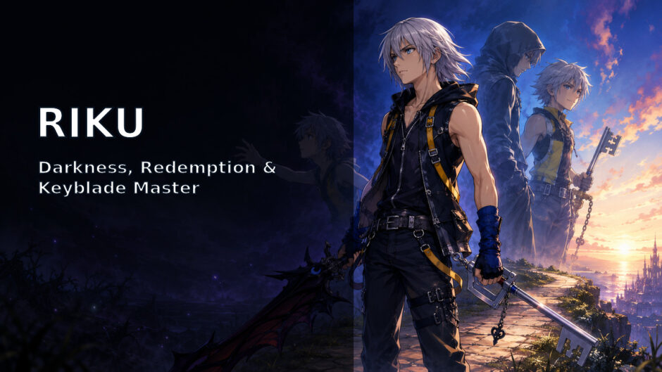 Riku from Kingdom Hearts with darkness and the Road to Dawn