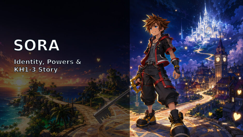 Sora from Kingdom Hearts across KH1, KH2, and KH3