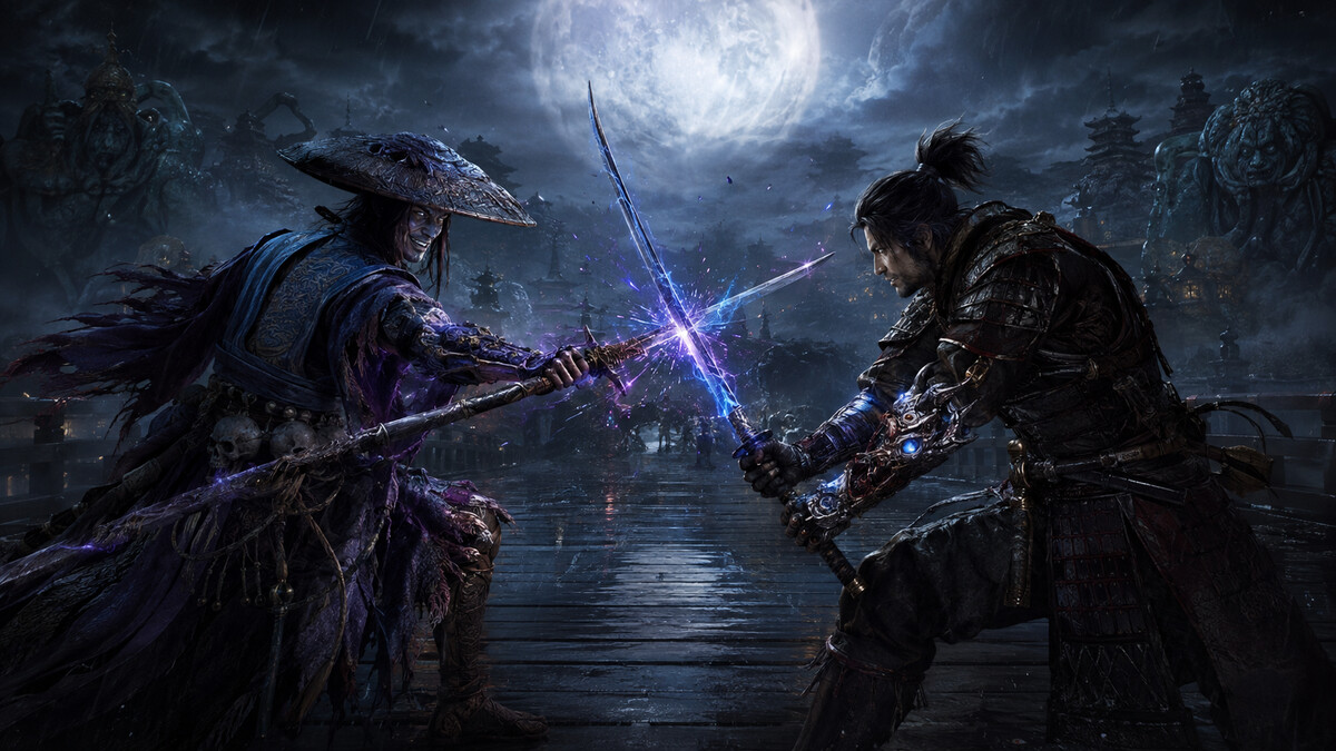鬼武者 Way of the Swordの宮本武蔵と佐々木巌流の対決イラスト